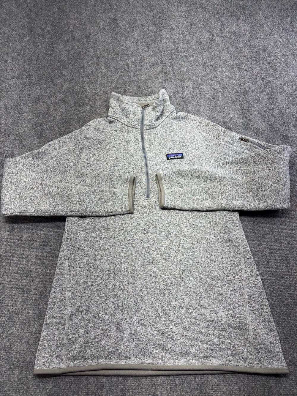 Patagonia Better Sweater 1/4 Zip Fleece Pullover light Gray heather Women Size L